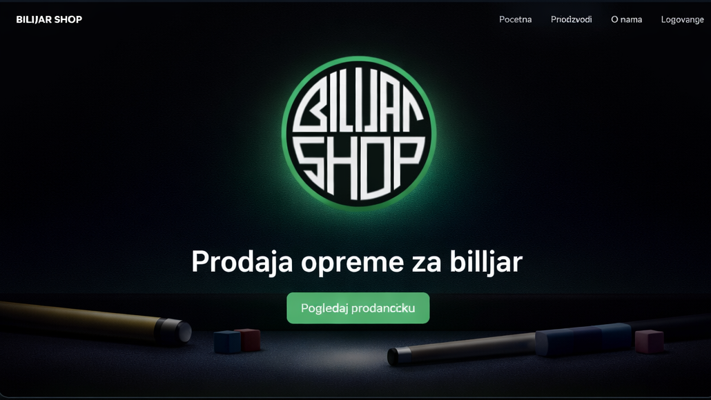 Bilijar Shop — web prodavnica (Laravel)